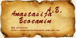 Anastasija Beočanin vizit kartica